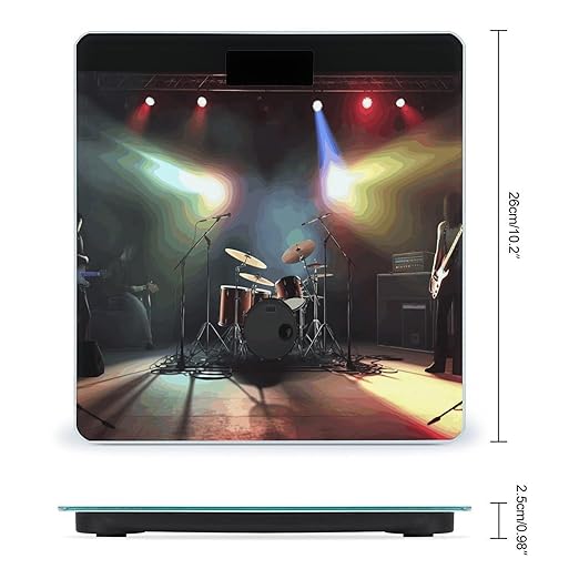 Rock Band StageScale for Body Weight with LCD High Precision Weighing Scales Fashion Sturdy Tempered Glass Weight Scales Easy-to-Read Digital Bathroom Scale for Daily 400lb