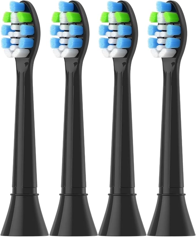 Replacement Toothbrush HeadsCompatible for Phips Electric Brush Head 4100 6500 6100 7500 5300(4pcs Blue-Black)