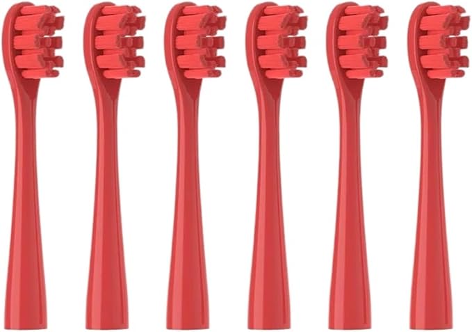12pcs Toothbrushes HeadCompatible for Usmile Y1S/Y4/U1/U2/U3/P1/P4 Soft Dupont Sonic Electric Toothbrush Clean(6CircylarRed)