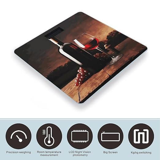Red Wine and Bottle Bathroom ScaleHighly Accurate Digital Weighing Machine for People Bright LED Display Weight Scale for The Aldult Home Use