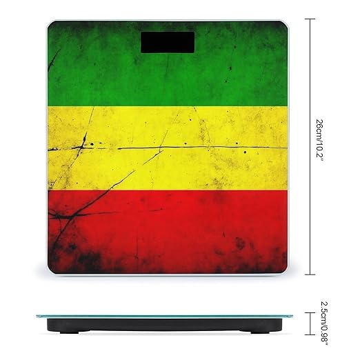 Men's Fashion Automatic Switch Digital Bathroom Weighing Scale Smart Scale Red Yellow Green Rasta Flag