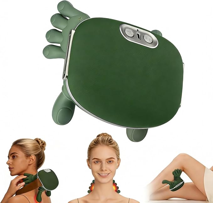Neck Massager 2026Newly upgraded version 4D Human-Like Hand Massager with Heat Electric Shoulder &amp Cervical Massage for Wireless Portable Neck and Back Massager Relieve fatigue (Green version)