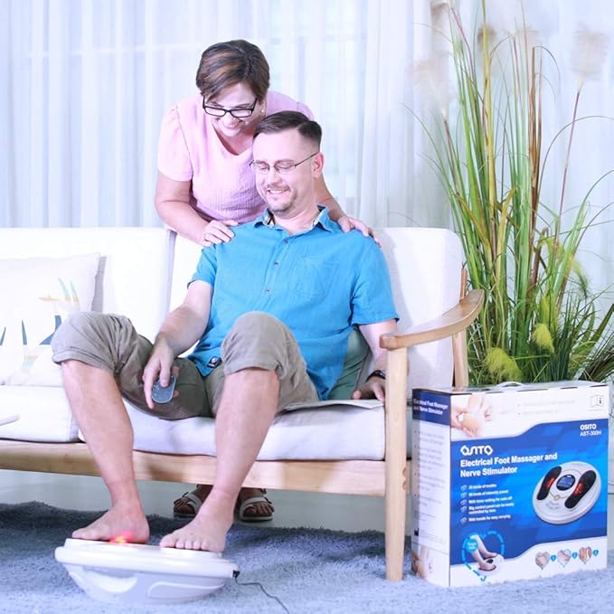 Foot Circulation Plus (FSA or HSA Eligible) - Medic Foot Massager Machine with TENS Unit EMS (Electrical Muscles Stimulator) Feet Legs Health for Neuropathy Diabetes Relieve Pains and Cramps RLS