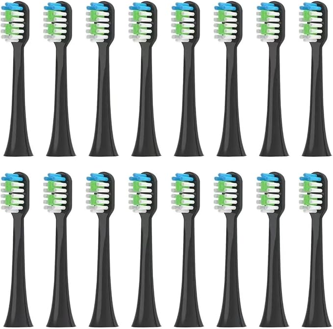 Compatible for Replacement Toothbrush Heads for Sarmocare S100 S200 S600 S700 S800 S900 S710 S820 S910 Electric for Hyundai X100(16pcs Black)