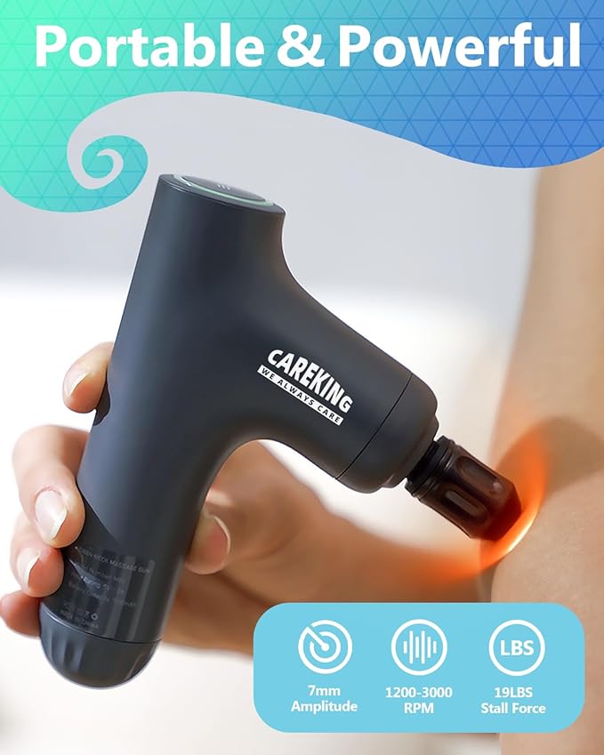 3-in-1 Detachable Massage Gun Deep Tissue Ergonomic Extension Handle Back Massager for Pain Relief Portable Percussion Muscle Massager for Shoulder Thigh Waist &amp Neck FSA-HSA Eligible