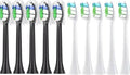 10PCS Brush HeadsCompatible for Philips H X3/6/8/9 Series Electric Toothbrush Vacuum Sealed Packaged Replacement Toothbrushes(5white-5 Black)