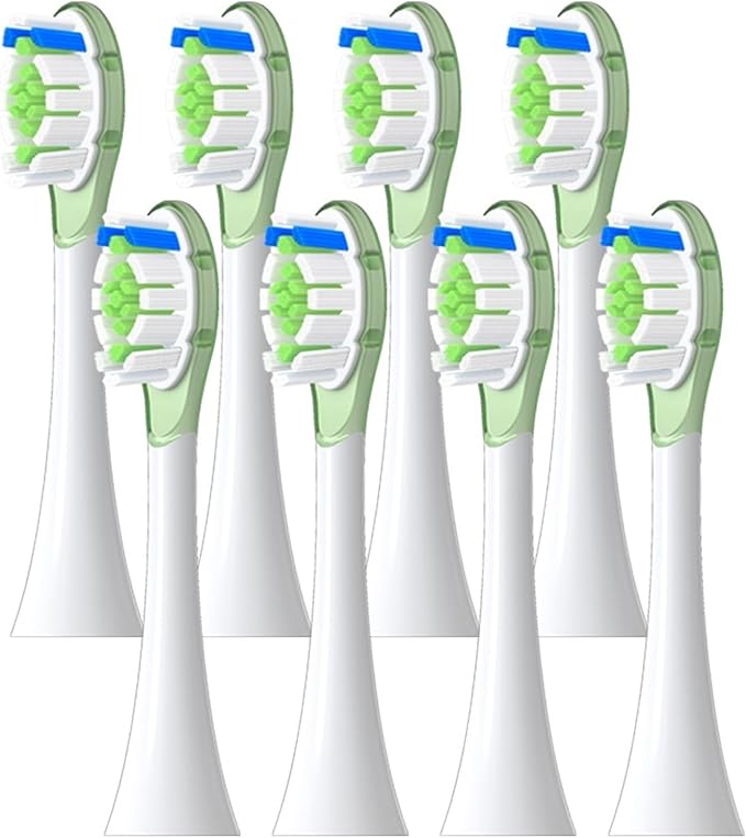 8 Pcs Replacement Brush HeadsCompatible for Philip Diamond Series HX6064 HX6930 HX6730 Sonic Electric Toothbrush Vacuum Nozzle A3(8 Green A3)