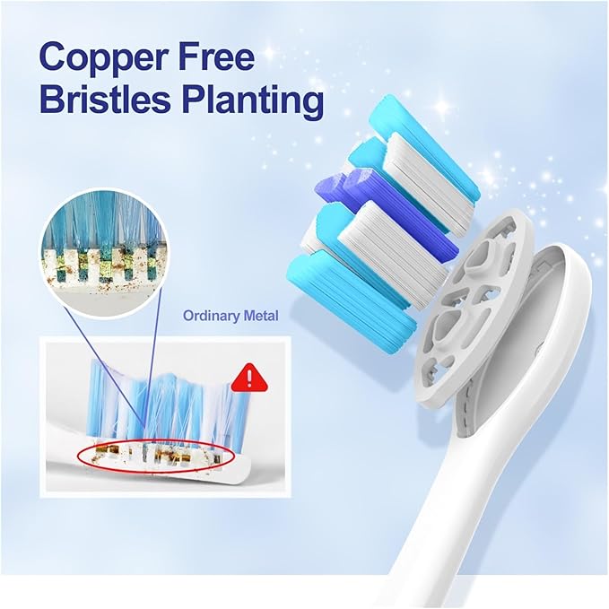 Electric Toothbrush Heads 12 PCS Compatible for Adults 5 Modes Pressure Sensor IPX7 Waterproof with Holder C027(SG-C027-12PCS Black)