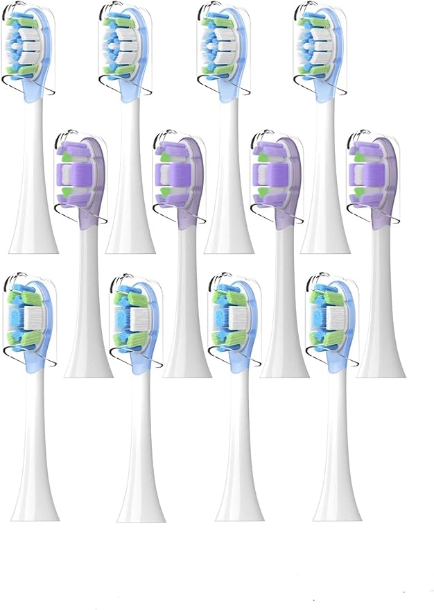4PCS Compatible for Replacement Brush Heads for Xiaomi Oscillation Electric Toothbrush Pro Mijia MES610 MES609 Head Soft Bristle(Purple)