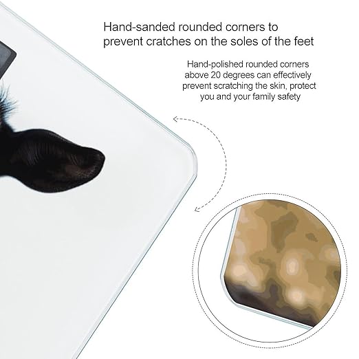 Cute Black Goat Animal Bathroom Scale for Body Weight Bathroom Weighing Scale with Backlit LCD Display Highly Accurate Measures Weight Up to 180kg