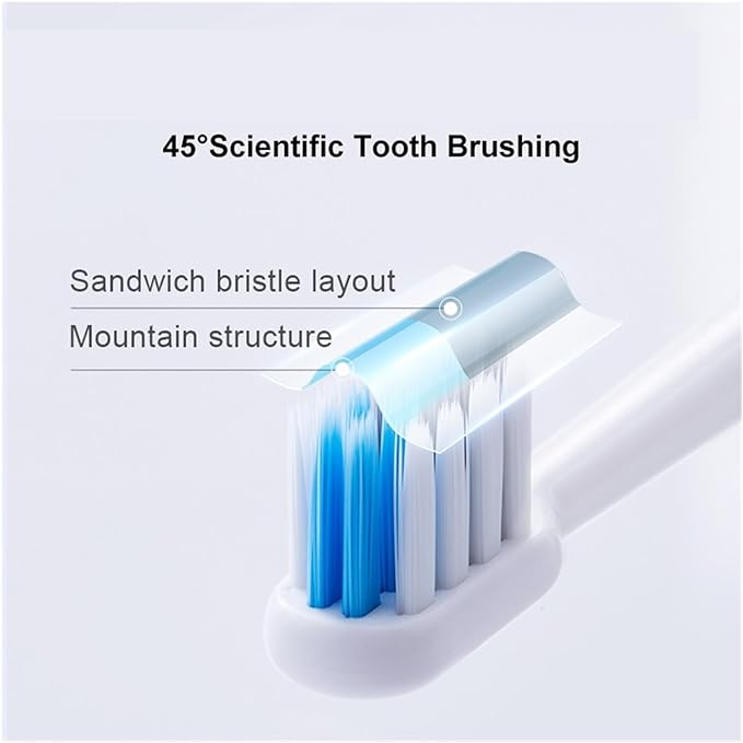 4pcs Replacement Brush HeadsCompatible for Dr.Bei Toothbrush Sensitive/Cleaning Apply Bristle Nozzles(Cleaning 4 pcs)
