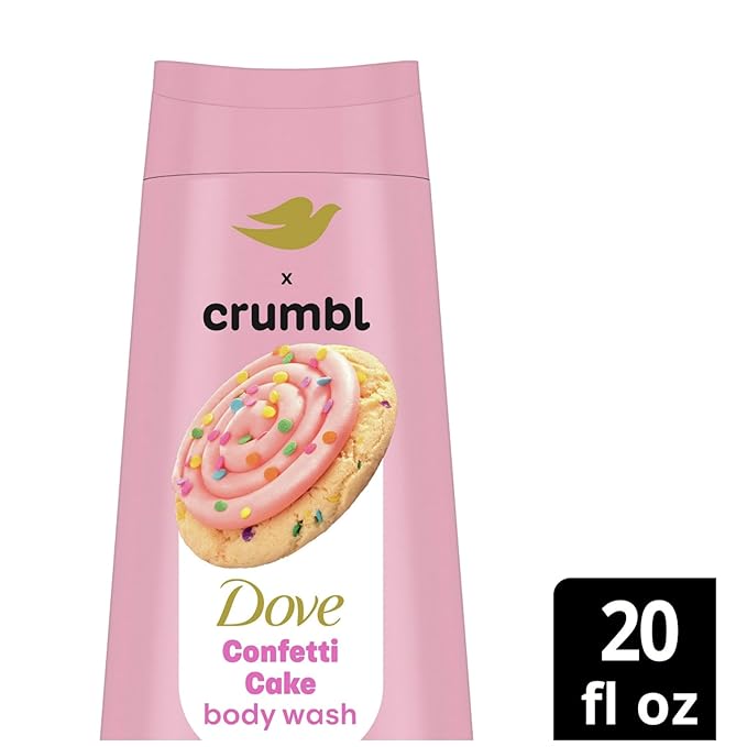 Dove Moisturizing Body Wash &amp Scrub | Confetti Cake Scent | 20oz Wash + 15oz Scrub | Limited Edition