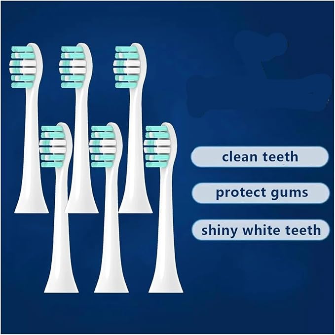 Compatible for Philips HX6100 HX6220 HX6212 HX6312 HX6411 HX6431 HX6500 HX6511 HX6512 Replacement DuPon Toothbrush Soft Bristle Brush Heads(400mm)