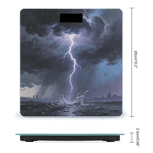 Cloud Burst Smart Scale for Body Weight Digital Bathroom Scale Toughened Glass Weight Scale with Large LCD Backlight Display High Precision Scales Weighing Machine