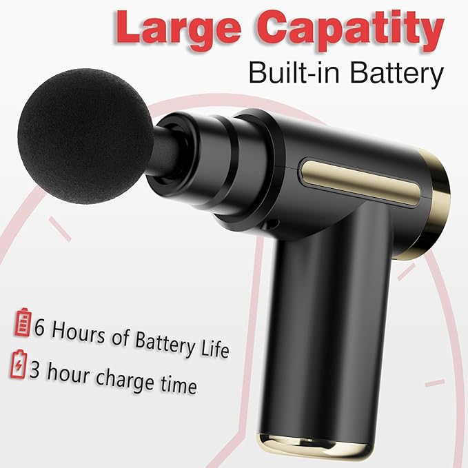 Massage Gun Deep Tissue for Athletes Percussion Muscle Massager with 12 Speed 4 Massage Gun Head for Back Neck Body