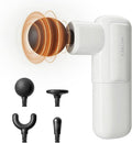 Mini Massage Gun Portable Deep Tissue Percussion Massager with 4 Heads Ultra-Quiet Lightweight 205g for Neck &amp Back Home Office &amp Travel (White)