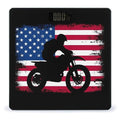 Men's Fashion Automatic Switch Digital Bathroom Weighing Scale Smart Scale Motorcycle American Flag Motocross Dirt Bike