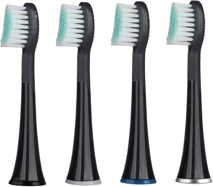 Rubberied Replacement Toothbrush HeadsCompatible for Mornwell D01/D02 Electric(Black)