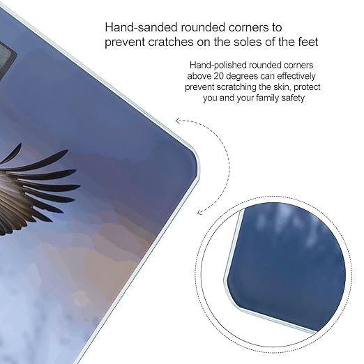 Bald Eagle Flying Scale for Body Weight Accurate Digital Bathroom Scale Toughened Glass High Precision Scales Smart Weight Scales with Large LCD Backlight Display Weighing Machine