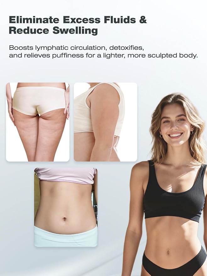 Lymphatic Drainage Massager &amp Anti Cellulite Massage Tool Helps Reduce Stretch Marks &amp Cellulite for Legs Arms &amp Belly Body Sculpting Machine with Microcurrent Light Heat &amp Vibra