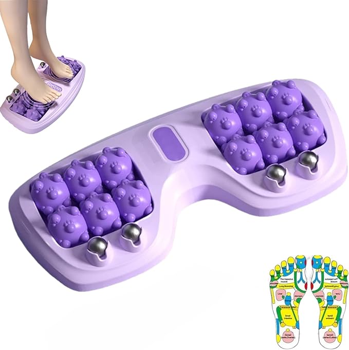 Foot Massager Roller for Plantar Fasciitis Relief Dual Foot Massage Roller for Plantar Fasciitis Relief Feet Massager Portable Reflexology Massager for Stress Relief &amp Improved Circulation (Purp