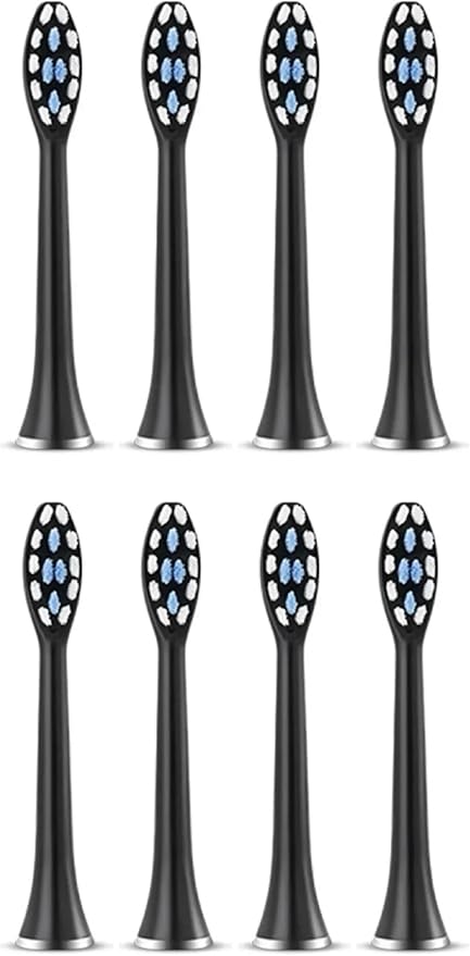 Replacement Toothbrush Heads Compatibility for Revyline RL010 Electric Accessories Nozzles Bristles(8PCS Black)