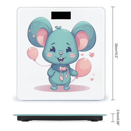 Rat Holding A Balloon Bathroom ScaleHighly Accurate Digital Weighing Machine for People Bright LED Display Weight Scale for The Aldult Home Use