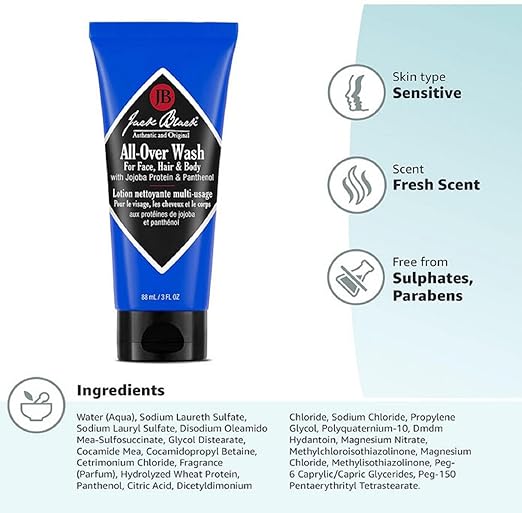 Jack Black Body &amp Hair Cleanser – Mens Body Wash Mens Shampoo Skin Care Hair Care Body Wash Men Sulfate–Free