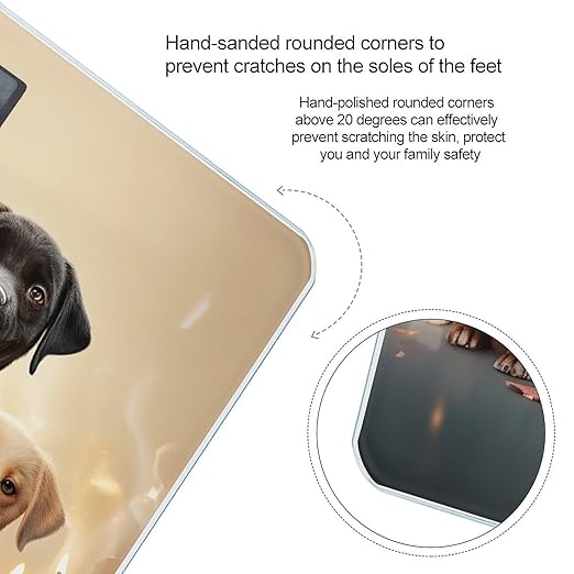 Dogs Happy Party Scale for Body Weight Highly Accurate Digital Bathroom Scale Sturdy Tempered Glass Weighing Scales with LCD Display Fashion Body Fat Smart Scales 400lb