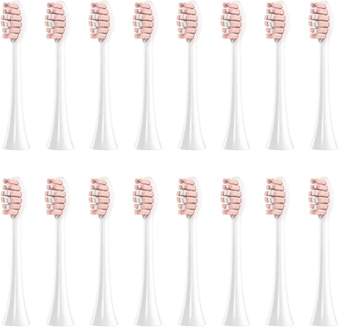 Compatible for FLYCO FT7105/FT7106/FT7108/FT7205/TH01 Electric Toothbrush Replacement Heads Soft Bristle Nozzles4-16pcs(16 White)
