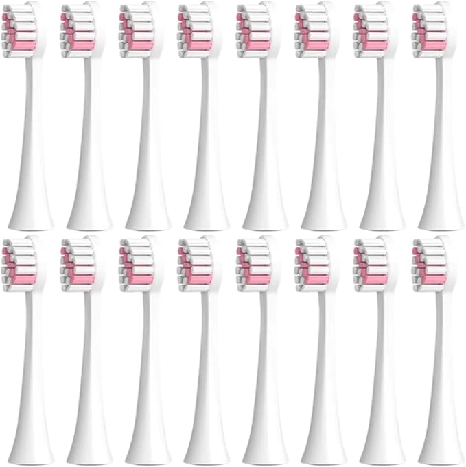 8/16PCS Electric Toothbrush Replacement HeadsCompatible for SEAGO 2725/S2/S5/SX/SG972 YUNCHI Y7 Brush Nozzle(16Pink)