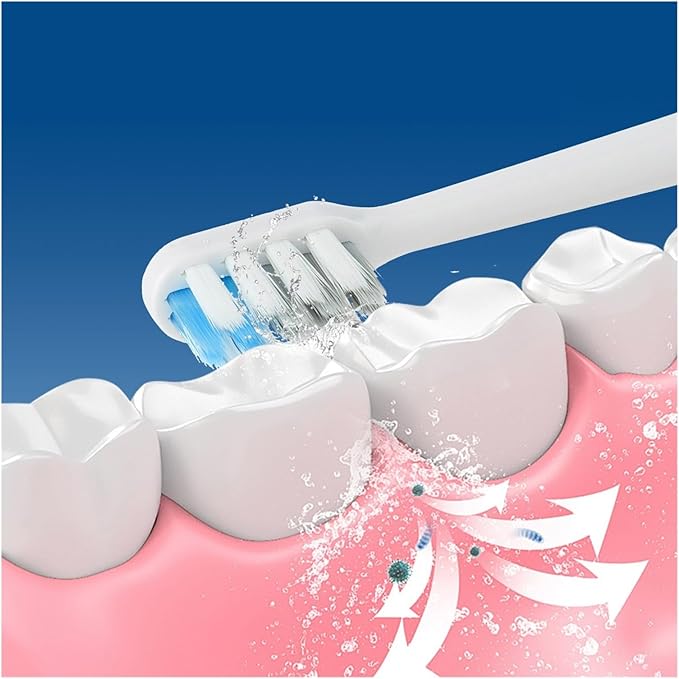 4/8Pcs Compatible for Xiaomi Electric Toothbrush HeadCompatible for Mijia Sonic T200/200C Replacement Brush Head MES606 Soft Bristle(White2Pcs green2Pcs)