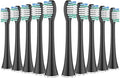 Replacement Brush HeadsCompatible for Aquasonic Black Series Pro Vibe Duo Electric Toothbrush Refill Nylon Bristles(10pcs Black)