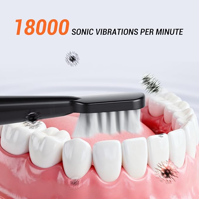 10 Pack Rechargeable Sonic Electric Toothbrush 42000 VPM 6 Cleaning Modes Smart 2-Min Timer USB Rechargeable IPX7 Waterproof 4 Brush Heads