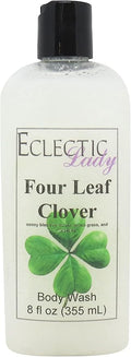 Eclectic Lady Liquid Pearl Body Wash - Four Leaf Clover Scent 3-in-1 Use For Bubble Bath Hand Soap &amp Body Wash Phthalate-Free Four Leaf Clover Fragrance Handcrafted in USA (8 oz)