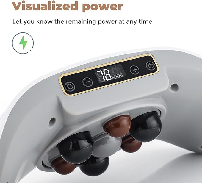 Abdominal Massager Abdominal Massager Electric Bian Stone Tummy Kneading Instrument 3 Massage Modes Visualized Power for Heat to Relieve Indigestion Bloating Constipation Period Cramps