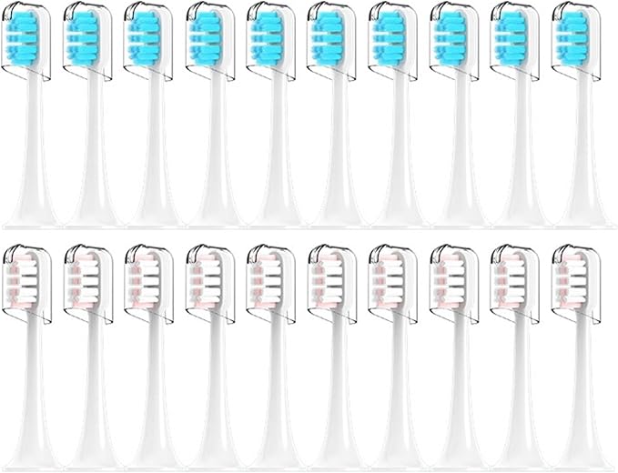 Compatible for T300/T500/T700 Electric Toothbrush Heads Refill 4/20Pcs(10Pink10Blue)