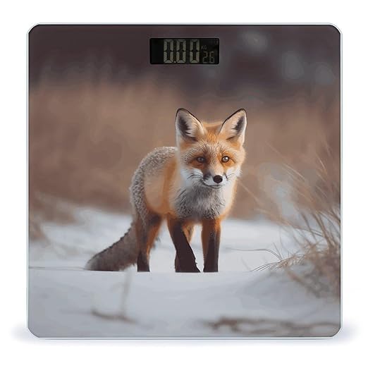 Cute Fox Bathroom Scale Weight Scale for Body WeightHighly Accurate Digital Weighing Machine Clear LED Display Digital Bathroom Body Scale 400lb/182kg