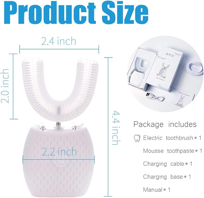 Automatic Toothbrush Portable Washable Soft Bristles 30s Automatic Timer Wireless Charging Dual-Use for Travel &amp Home