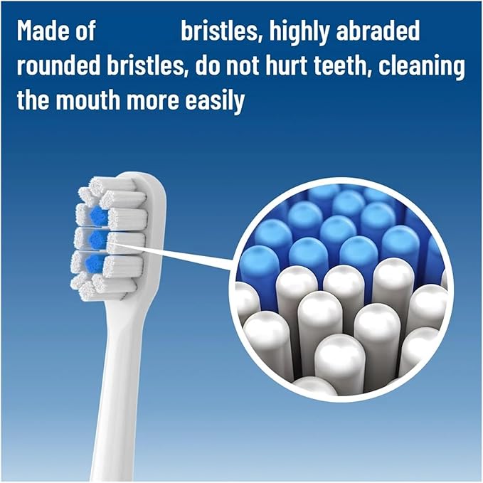 Replacement Brush Heads for T301 T302 T501 /501C Toothbrush Head Soft Bristle Nozzles(T301-302-WH-12Pcs)