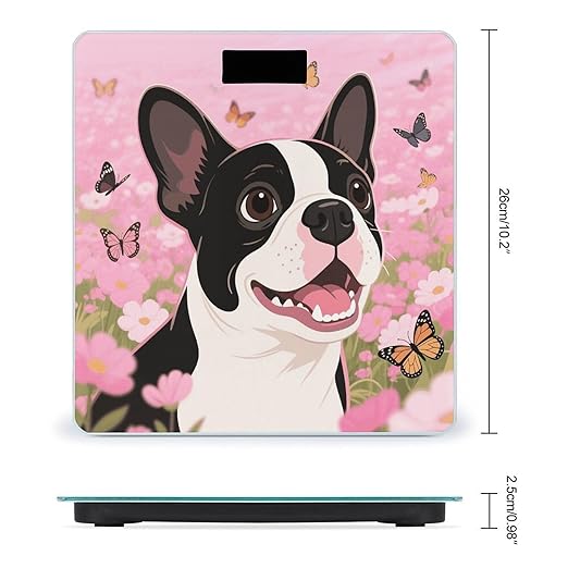 Cartoon Dogs Face Weight Scale Cute Bathroom Scale for Body Highly Accurate Digital Weighing Machine for People Compact LCD Display Scales with Sturdy Toughened Glass Scales