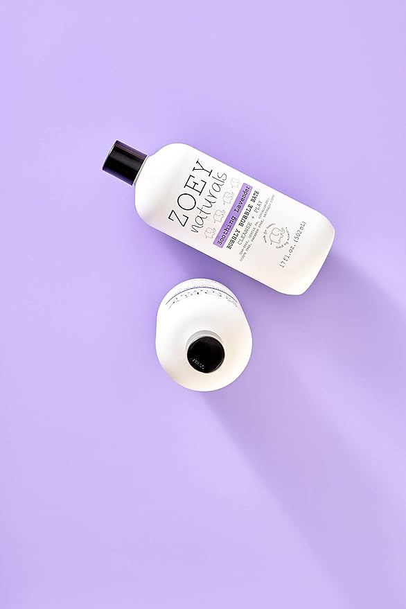 Zoey Naturals - Soothing Lavender Bubble Bath for Kids &amp Babies Tear-Free Moisturizing Toddler Soap with Aloe &amp Avocado Oil for Calm Experience - Made in USA 17 oz