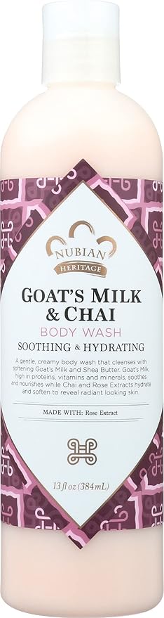 Nubian Heritage Goat's Milk &amp Chai Body Wash Soothing &amp Hydrating 13 Oz (Pack of 3)