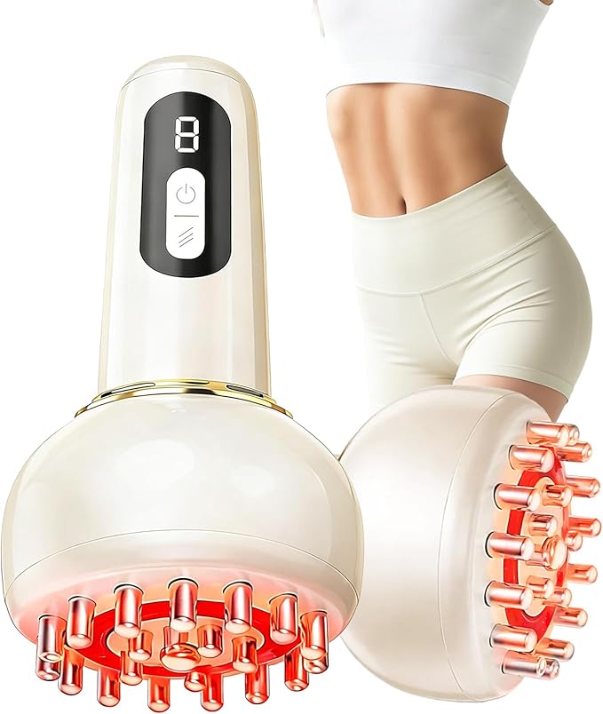 Lymphatic Drainage Massager &amp Anti Cellulite Massage Tool for Legs Arms &amp Belly BodyHelps Reduce Stretch Marks &amp Cellulitewith Microcurrent Light Heat &amp Vibration