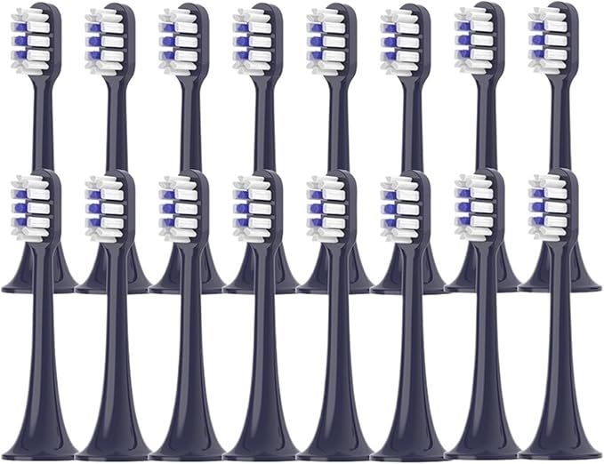 Compatible for T300/T500/T500C/T700 Replacement Toothbrush Heads(Black-16pcs)