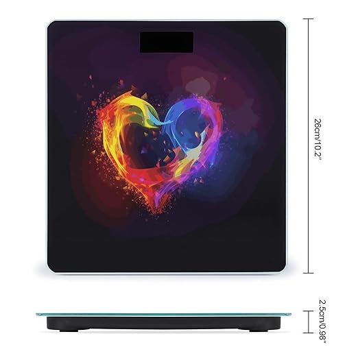 Rainbow Heart Weight Scale Digital Electronic Scales Bathroom Scale Larg LCD Backlight Display High Precisio MeasurementsTempered Glass
