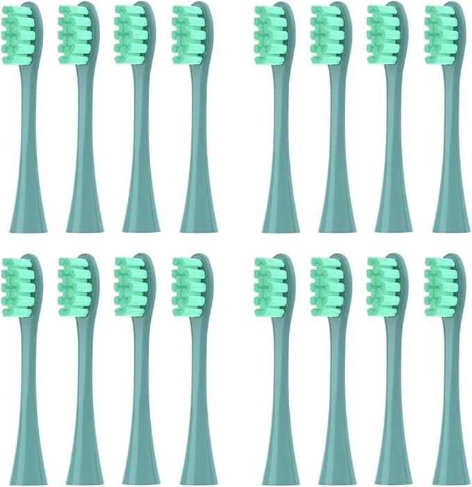 16pcs Replacement Brush Compatible for Oclean Sonic X/Pro/ Z1/ SE F1 One PW01/03/05/07/09 P5 Electric Toothbrush(16 Green)