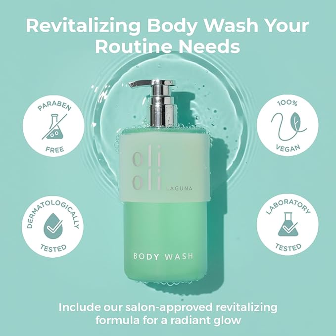 OLIOLI Revitalizing Body Wash &amp Replenishing Body Lotion 15.2oz Set | Detoxifying Aloe Vera with Pro-Vitamin B5 &amp Botanicals | Moisturizing Body Lotion with Aloe Vera Coconut Oil Shea Butter