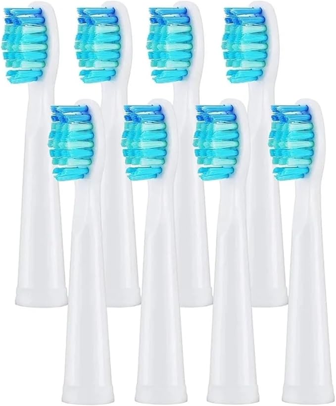 4/8/12/16 Pcs Replacement Brush Heads Compatible For Seago Compatible For Fairywill Electric Toothbrush Head Dupont Bristle Brush(8 Pcs white)