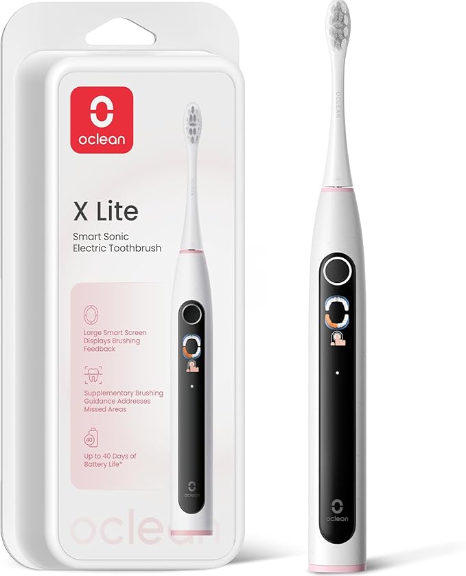 Oclean X Lite Electric Toothbrush for Adults Travel Toothbrush with Screen Display 5 Modes 40 Days Battery Life